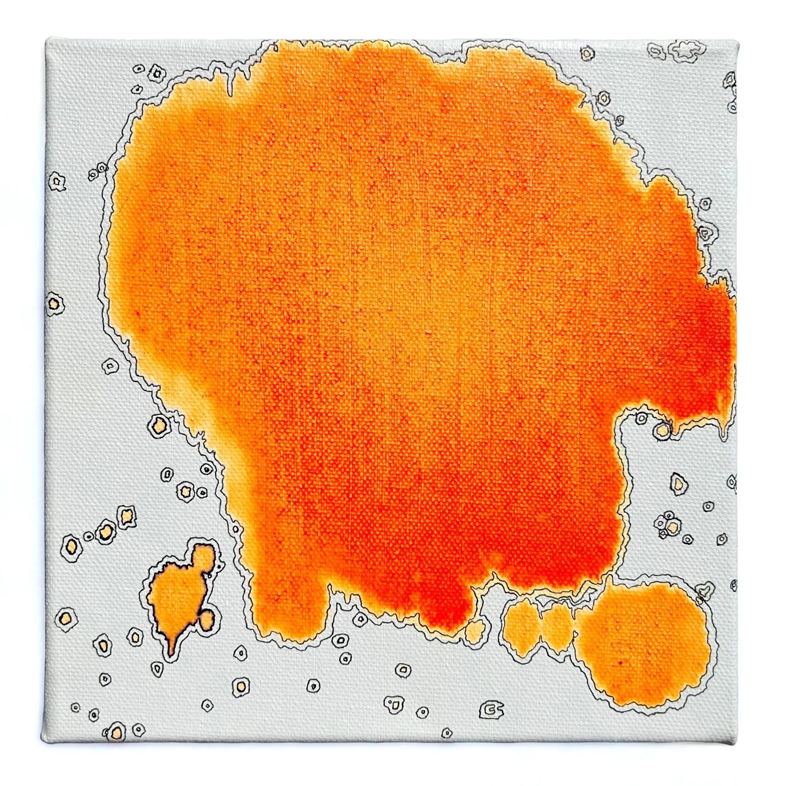 Highlighter broken onto canvas & encircled with pen, Σ2, no. 3
